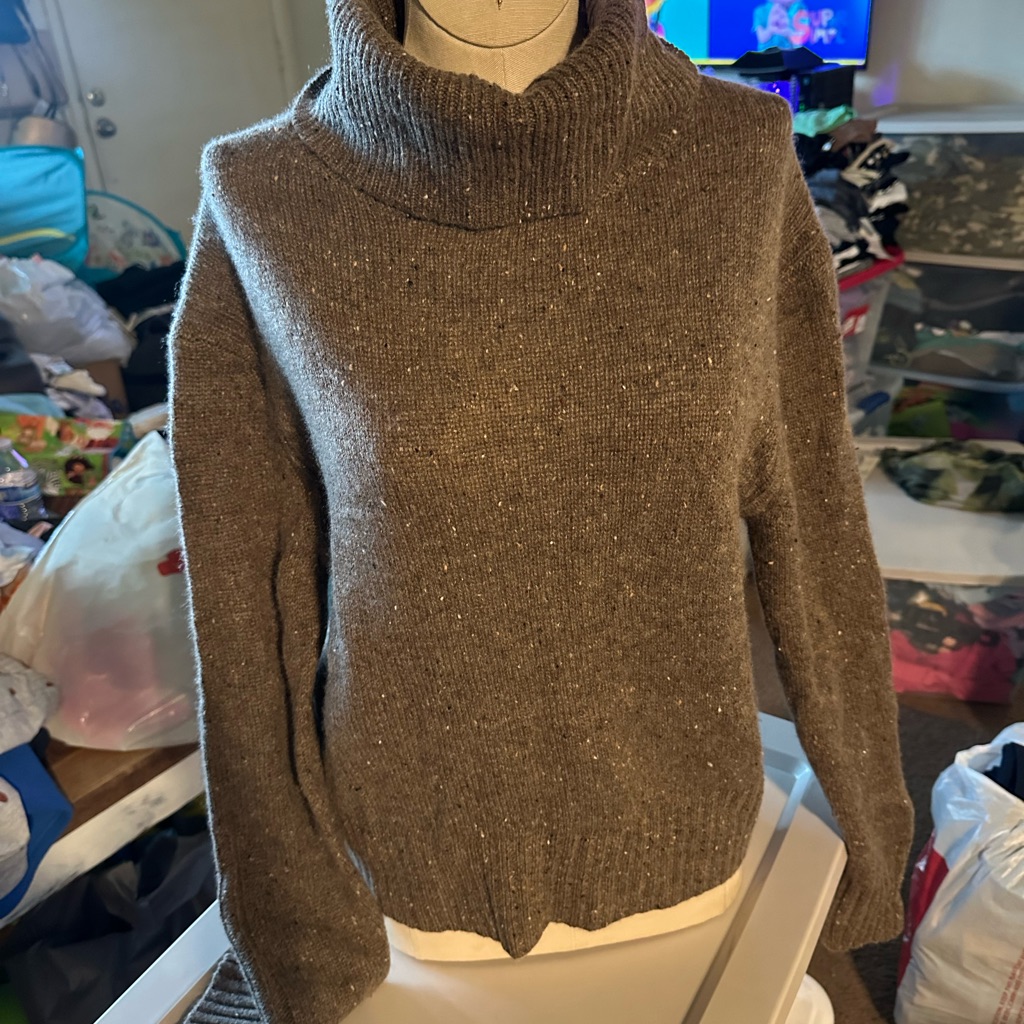 360 Cashmere Cozy Brown Turtleneck Sweater